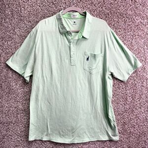 Johnnie-O Polo Shirt Men’s XXL Bright Mint Green Jack Striped Short Sleeve